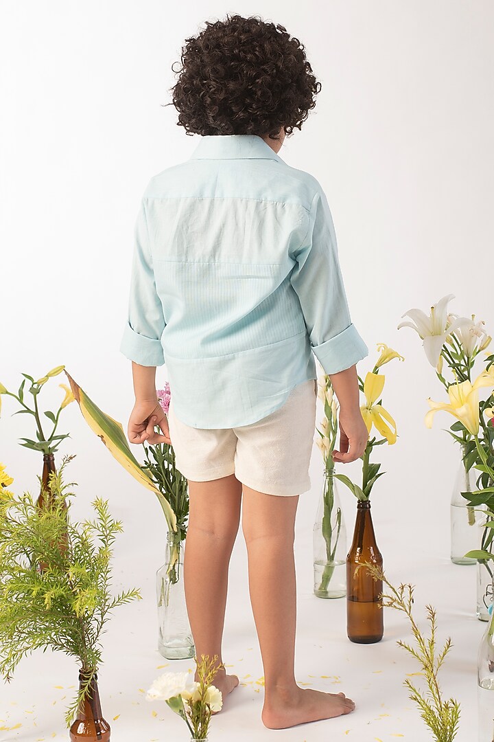 Off-White Organic Cotton Shorts For Boys by Littleens at Pernia's Pop Up Shop