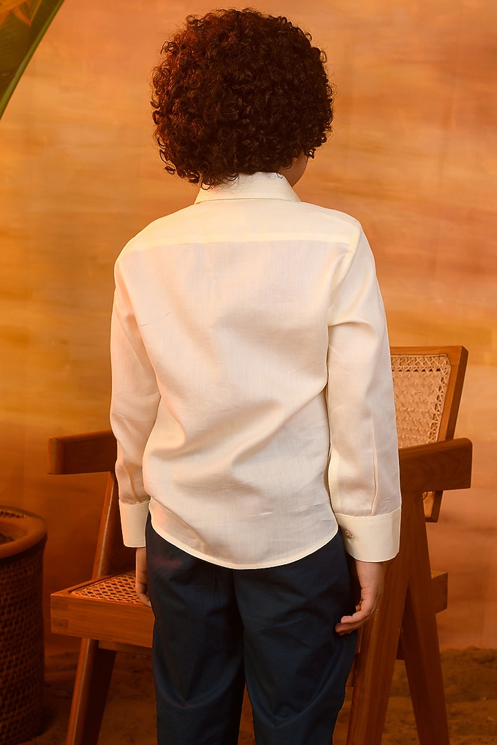 Yellow Printed Shirt For Boys by Littleens at Pernia's Pop Up Shop