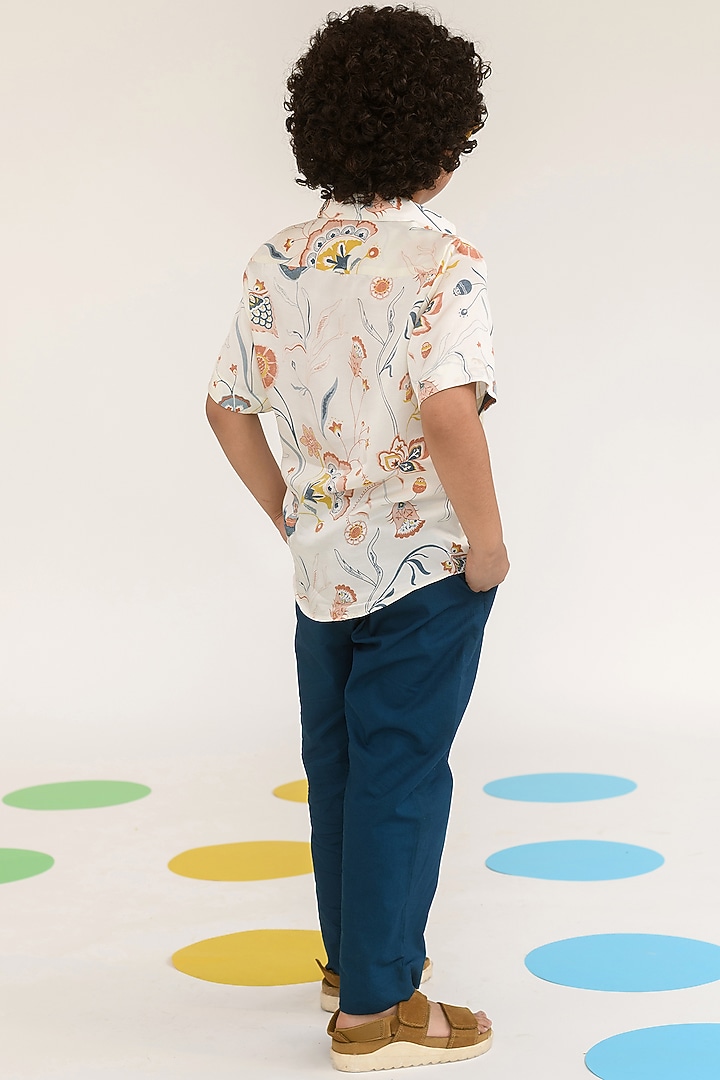 Pastel Yellow German Satin Shirt For Boys by Littleens at Pernia's Pop Up Shop