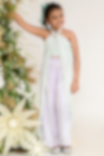 Mint Green & Lavender Co-Ord Set For Girls by Littleens at Pernia's Pop Up Shop