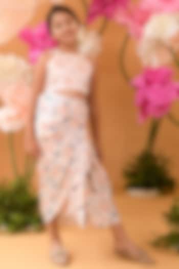 Peach Blush Floral Co-Ord Set For Girls by Littleens at Pernia's Pop Up Shop