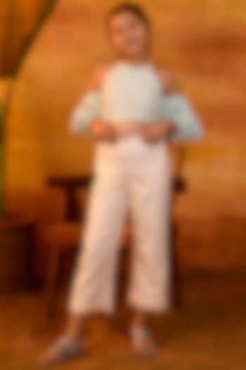 Aqua Glass & Peach Blush Co-Ord Set For Girls by Littleens at Pernia's Pop Up Shop