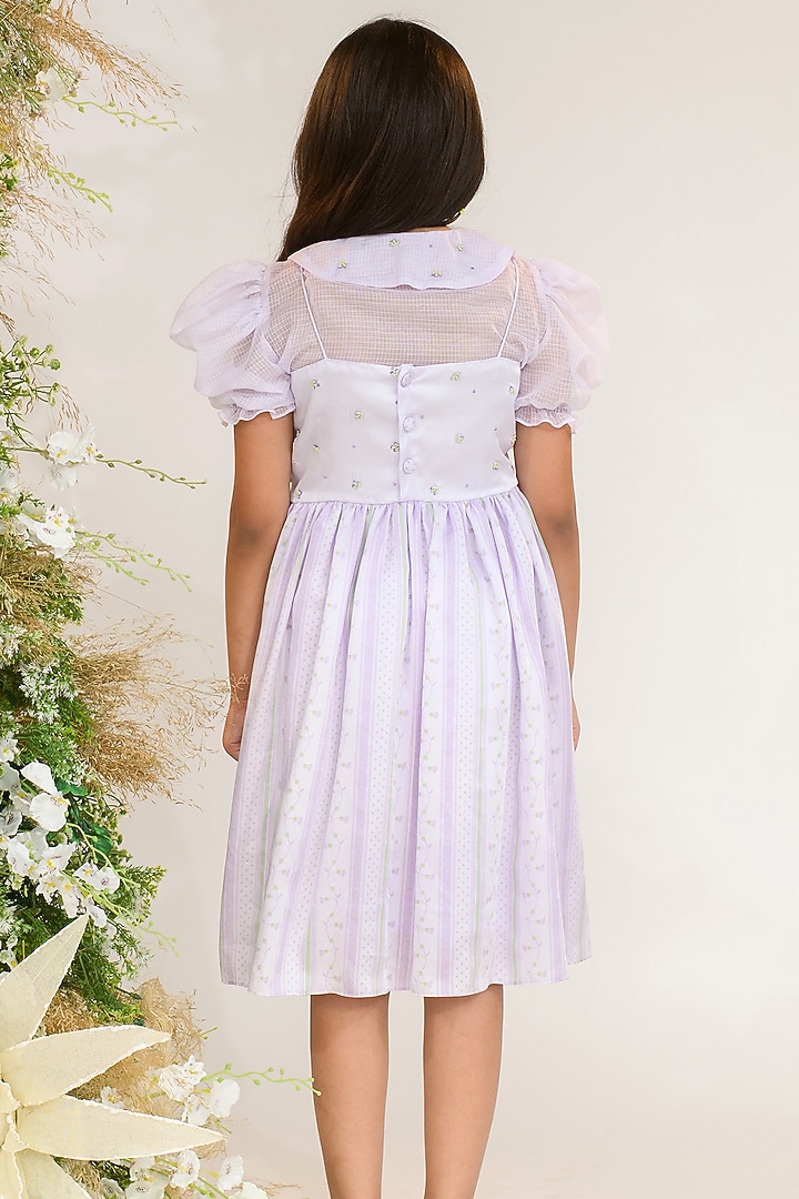 Lavender Fog Printed Dress For Girls by Littleens at Pernia's Pop Up Shop