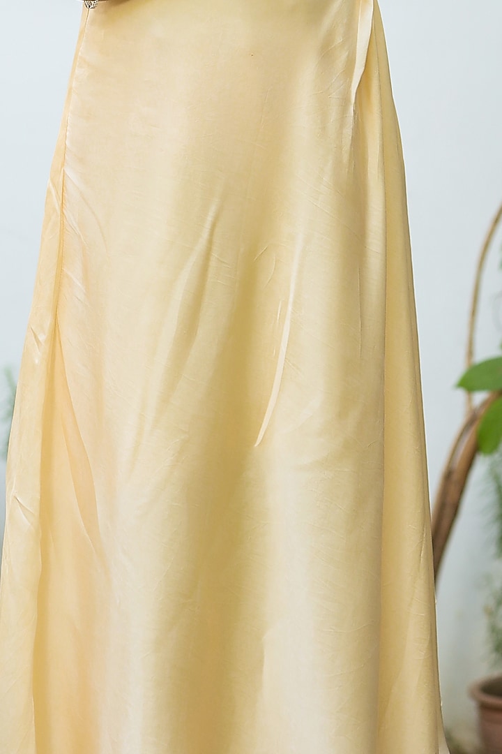 Yellow Embroidered Dress For Girls by Littleens at Pernia's Pop Up Shop