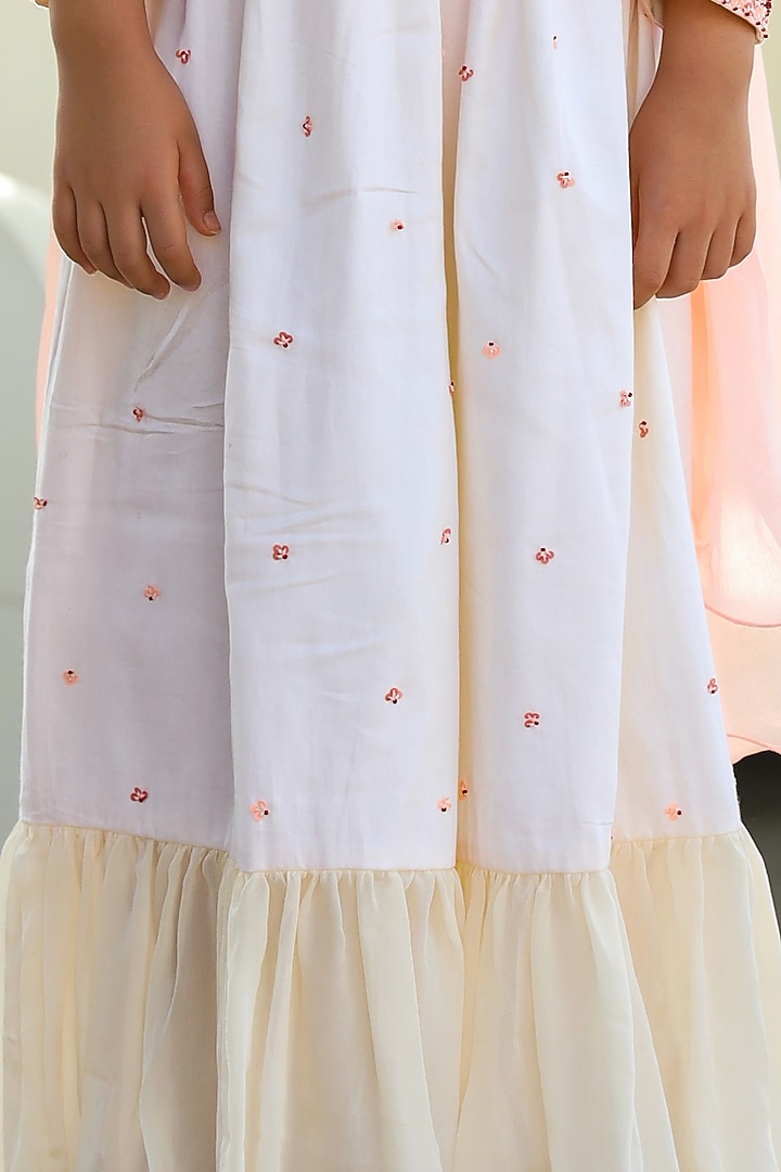 White Chinon Sharara Set For Girls by Littleens at Pernia's Pop Up Shop