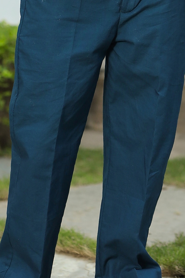 Blue German Satin Tuxedo Jacket Set For Boys by Littleens at Pernia's Pop Up Shop