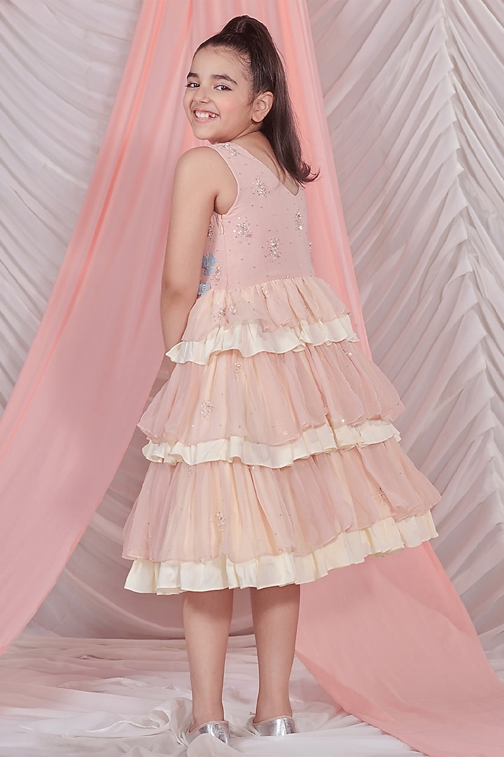 open lace back dress Parul Gandhi — Pastel Green Organza Kurta Sharara Set – Fabilicious Fashion main image 0