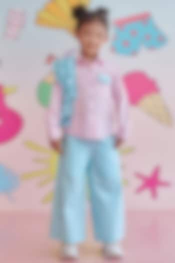 Baby Blue & Pink Organic Cotton Co-Ord Set For Girls by Littleens at Pernia's Pop Up Shop