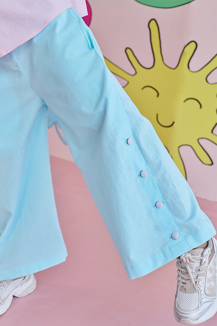 Baby Blue & Pink Organic Cotton Co-Ord Set For Girls by Littleens at Pernia's Pop Up Shop
