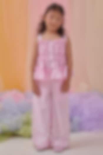 Pink Organic Cotton Co-Ord Set For Girls by Littleens at Pernia's Pop Up Shop