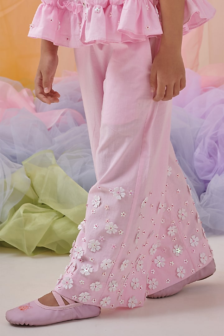 Pink Organic Cotton Co-Ord Set For Girls by Littleens at Pernia's Pop Up Shop