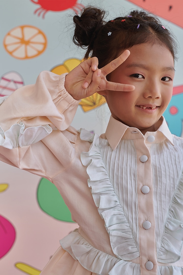 Blush Titanite Vegan Silk Co-Ord Set For Girls by Littleens at Pernia's Pop Up Shop