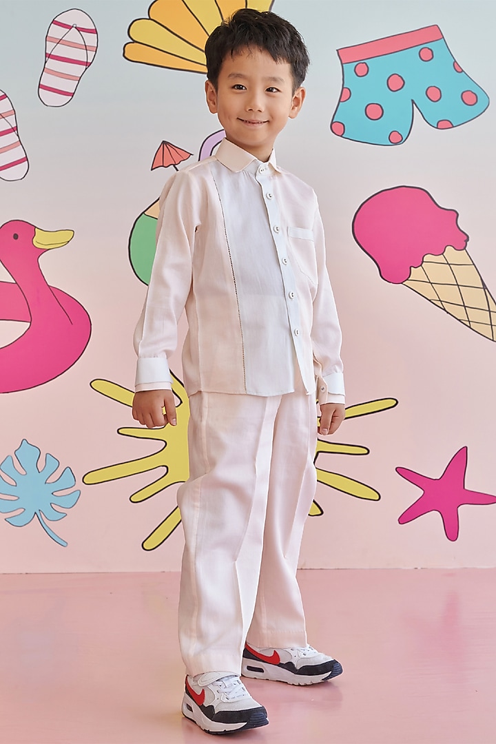 Blush Titanite Vegan Silk Co-Ord Set For Boys by Littleens at Pernia's Pop Up Shop