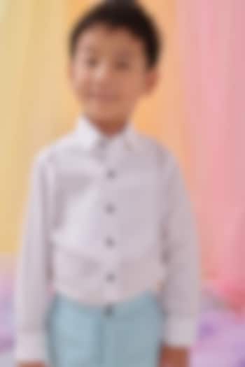 White Organic Cotton Shirt For Boys by Littleens at Pernia's Pop Up Shop