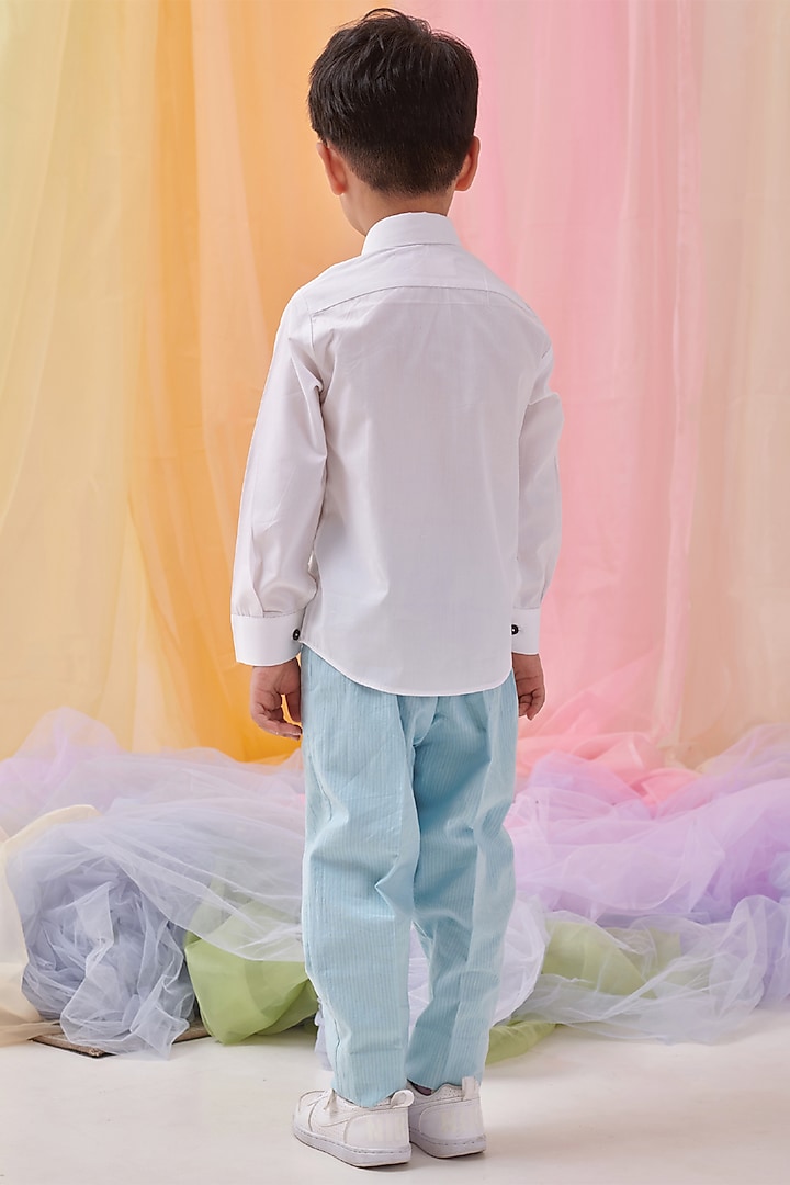 White Organic Cotton Shirt For Boys by Littleens at Pernia's Pop Up Shop