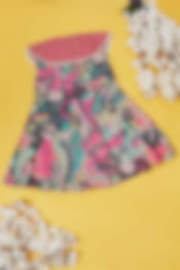 Multi-Colored Mul Abstract Printed Skater Dress For Girls by Little People Label at Pernia's Pop Up Shop