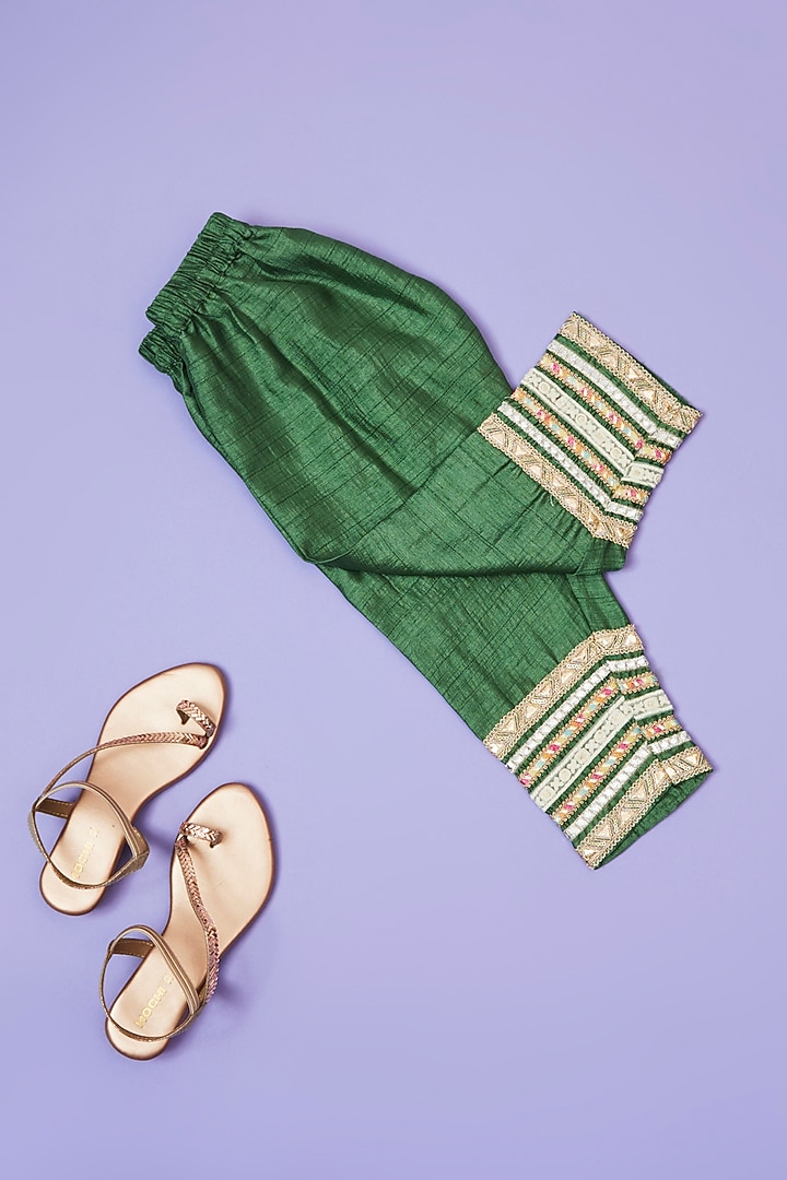 Yellow Organza Cross-Stitch Embroidered Kurta Set For Girls by Little People Label at Pernia's Pop Up Shop