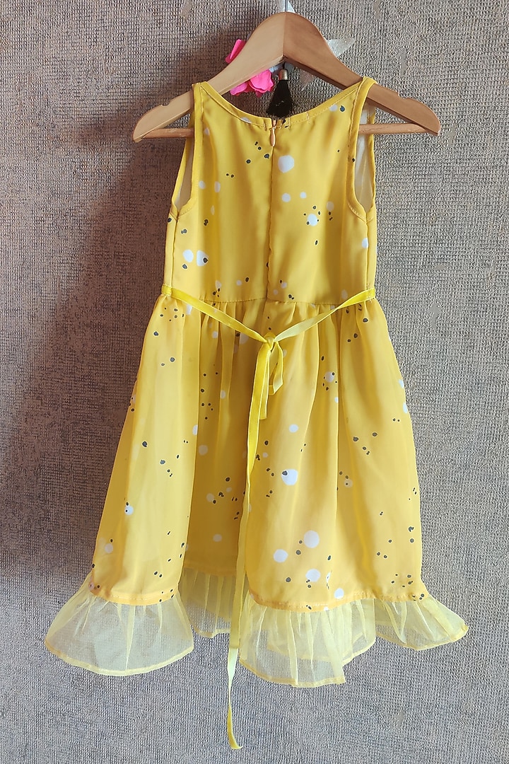 Yellow Printed Frock For Girls by Little Secrets at Pernia's Pop Up Shop