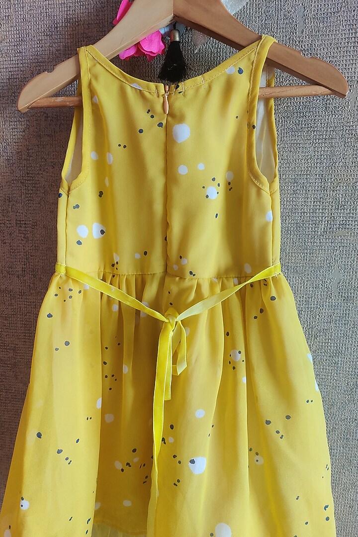 Yellow Printed Frock For Girls by Little Secrets at Pernia's Pop Up Shop