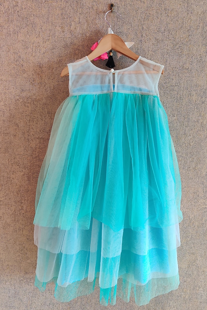Blue Net Frock For Girls by Little Secrets at Pernia's Pop Up Shop