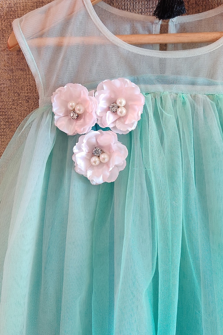 Blue Net Frock For Girls by Little Secrets at Pernia's Pop Up Shop
