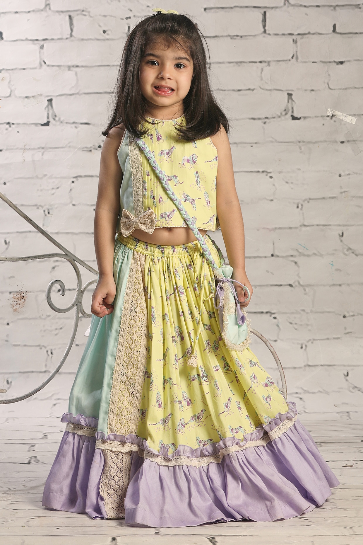 Buy Kalamkari Design Kids Lehenga Choli for Girls, Kids Wedding Dress, Baby  Girls Lehenga Ready to Wear Full Stitched Dress 1 to 15 Years Size Online  in India - Etsy