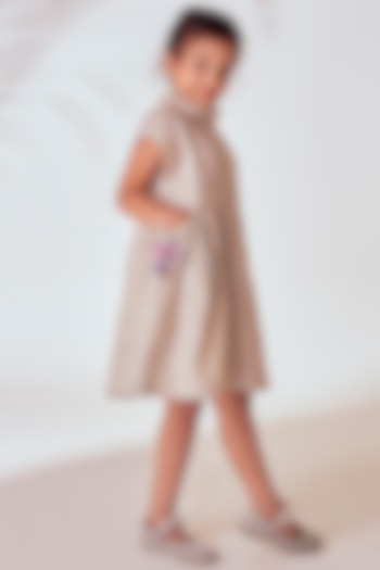 Beige Linen Boho Dress For Girls by Little Luxury