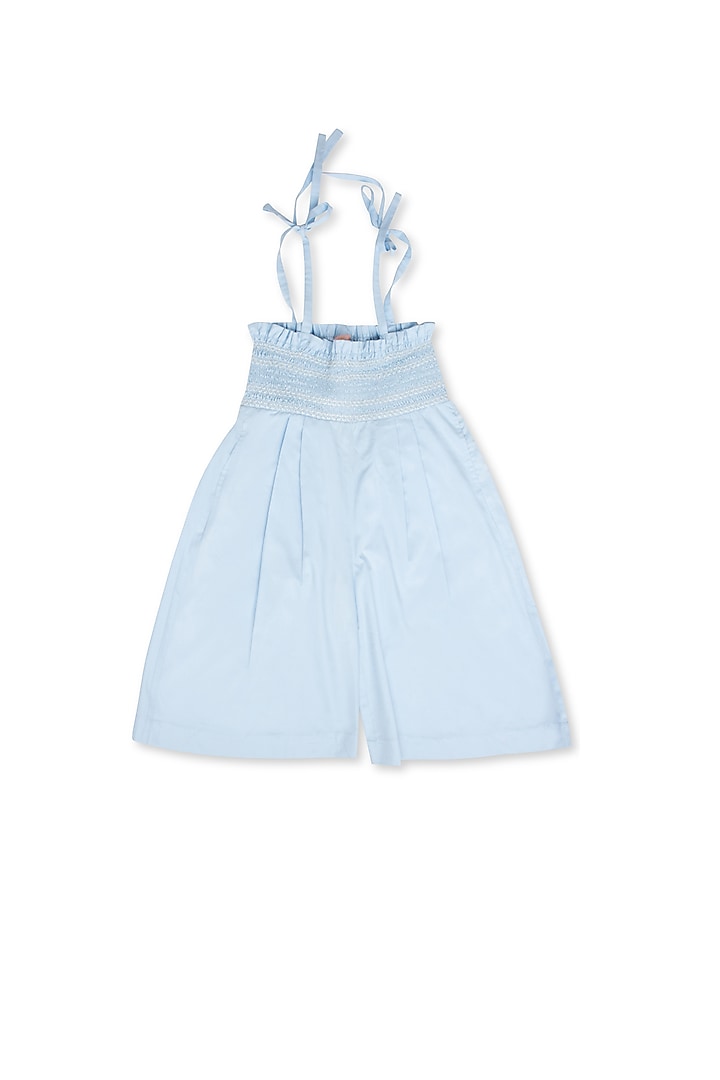 Sky Blue Cotton Culottes Pants For Girls by Little Luxury