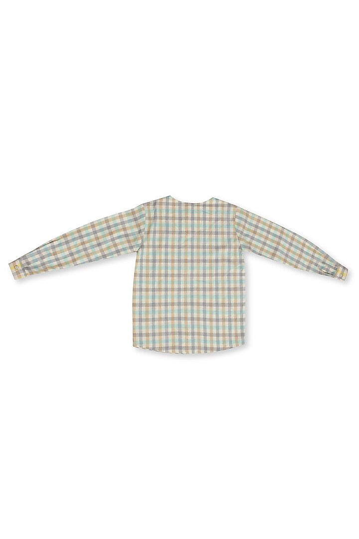 Aqua Cotton Printed Shirt For Boys by Little Luxury at Pernia's Pop Up Shop