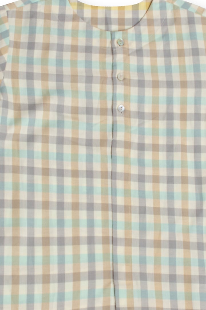 Aqua Cotton Printed Shirt For Boys by Little Luxury at Pernia's Pop Up Shop
