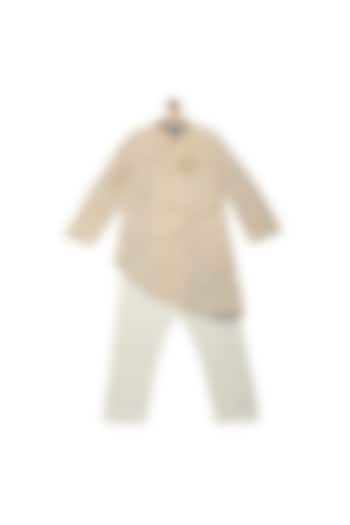 Gold Sherwani Set For Boys by Little Luxury at Pernia's Pop Up Shop