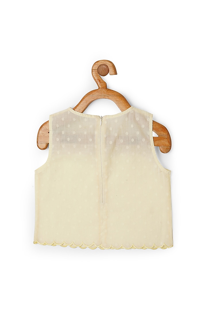 Lemon Yellow Embroidered Crop Top For Girls by Little Luxury at Pernia's Pop Up Shop