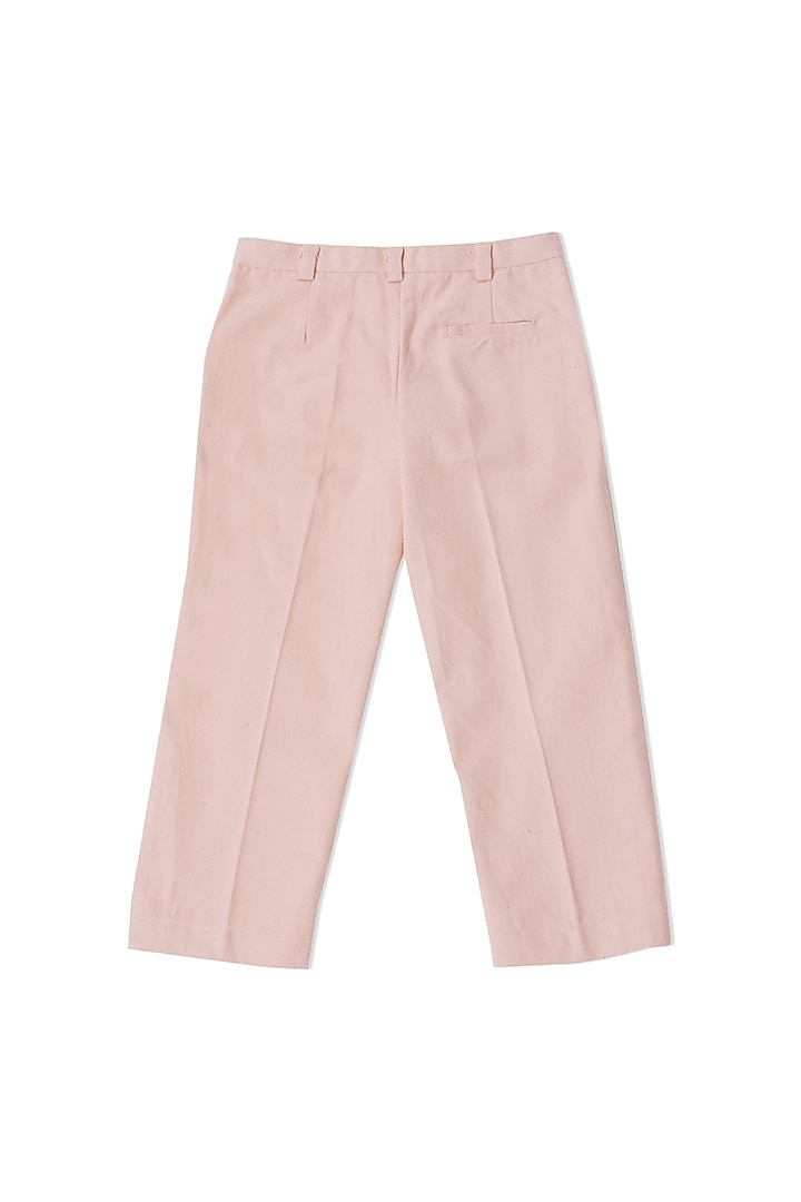 Dusty Rose Twill Cargo Pants For Boys by Little Luxury at Pernia's Pop Up Shop
