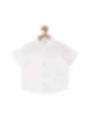 White Cotton Collared Shirt by Little Luxury