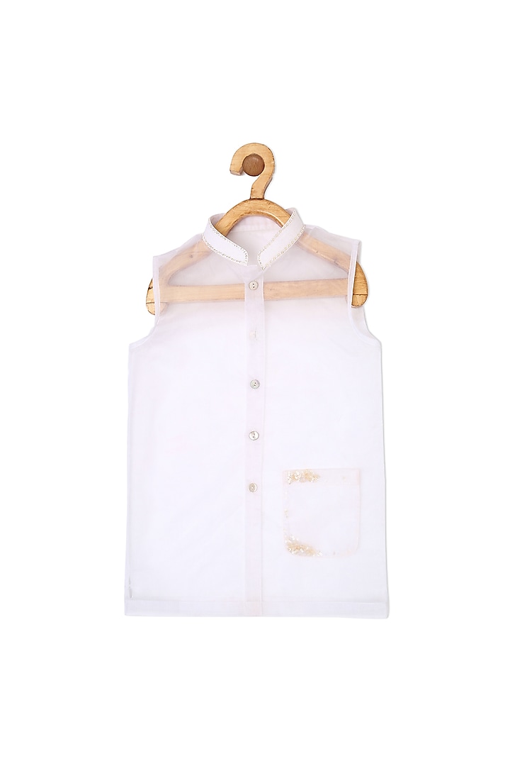 White Organza Bundi Jacket by Little Luxury