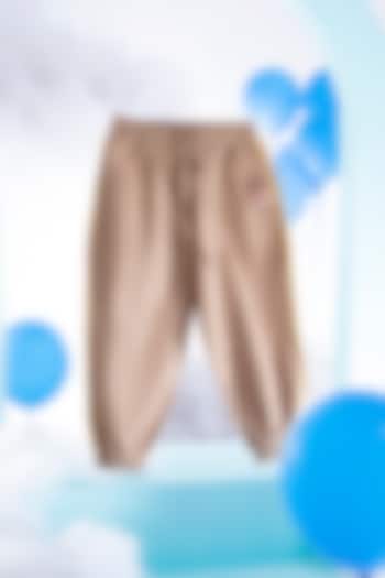 Khaki Cotton Twill Pants For Boys by Little Luxury
