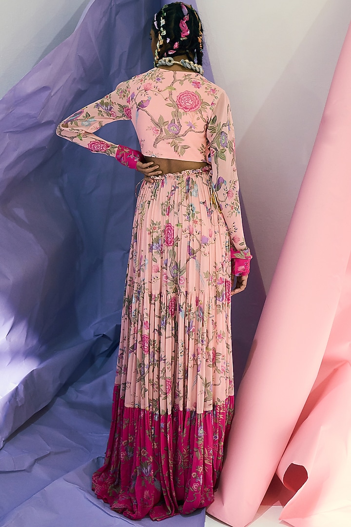 Pink Printed Maxi Vacation Dress by Limerick By Abirr N' Nanki at Pernia's Pop Up Shop
