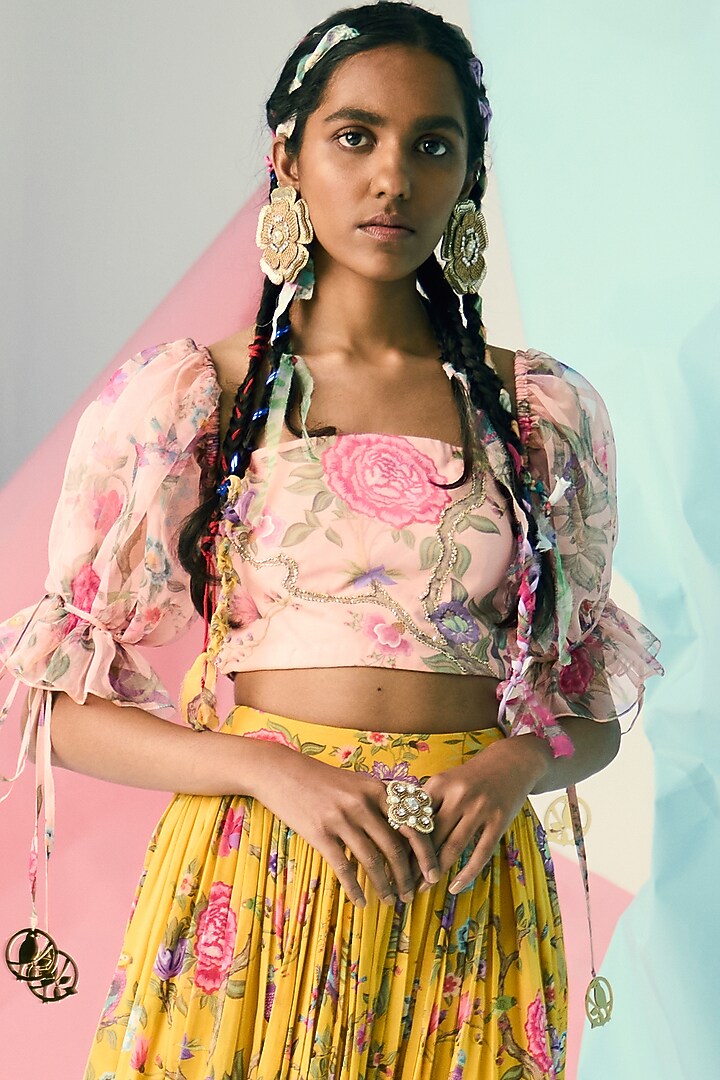 Mustard Printed Skirt by Limerick By Abirr N' Nanki at Pernia's Pop Up Shop