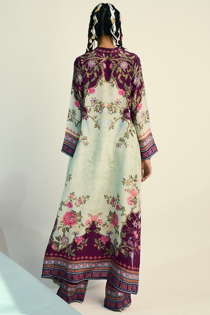Green & Purple Printed Tunic by Limerick By Abirr N' Nanki at Pernia's Pop Up Shop