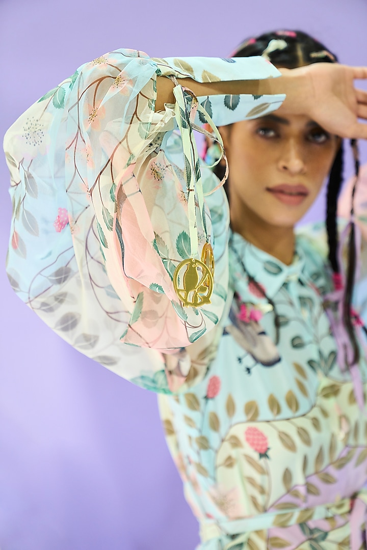 Blue Organza Skirt by Limerick By Abirr N' Nanki at Pernia's Pop Up Shop