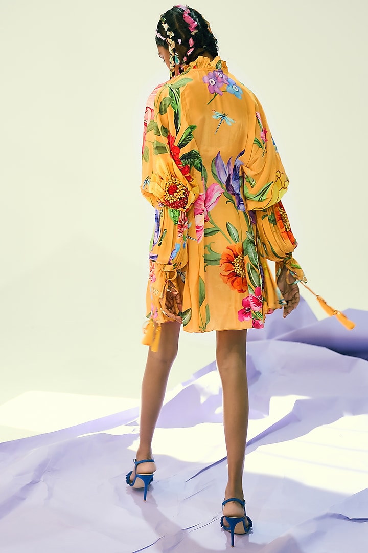 Orange Printed Vacation Dress by Limerick By Abirr N' Nanki at Pernia's Pop Up Shop