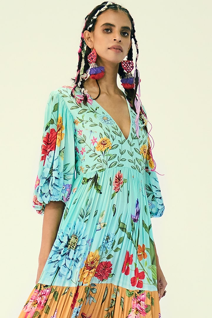 Multi-Coloured Printed Maxi Vacation Dress by Limerick By Abirr N' Nanki at Pernia's Pop Up Shop