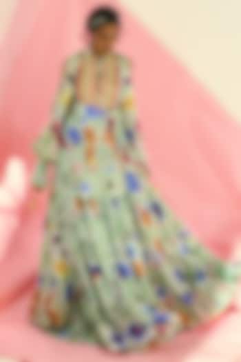 Multi-Colored Embroidered Maxi Vacation Dress by Limerick By Abirr N' Nanki at Pernia's Pop Up Shop