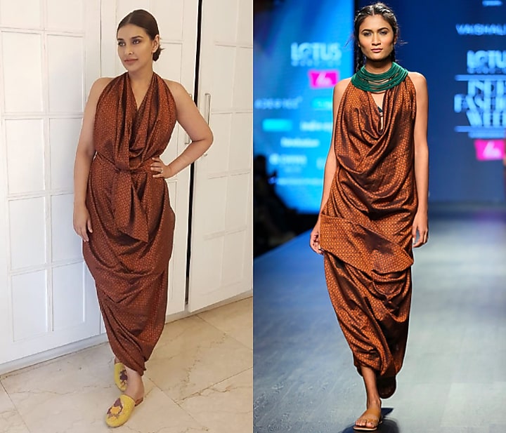 Brown Cowl Vacation Dress With Inner by Vaishali S at Pernia's Pop Up Shop