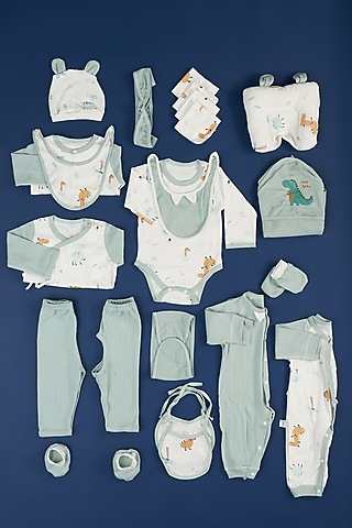 Green Cotton Baby Hamper (0-12 Months) by Little Surprise Box