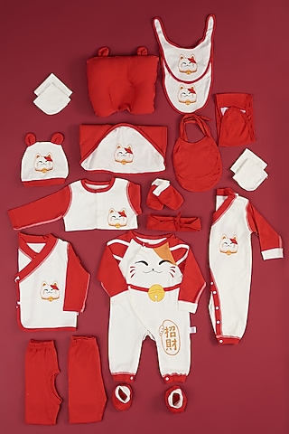 Red Cotton Baby Hamper (0-6 Months) by Little Surprise Box