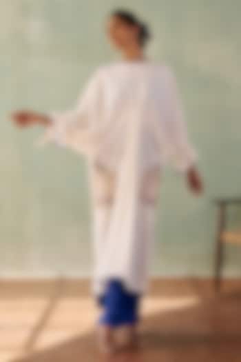 Ivory Georgette Sequins Embroidered Kaftan Set by Label Japji Arora at Pernia's Pop Up Shop