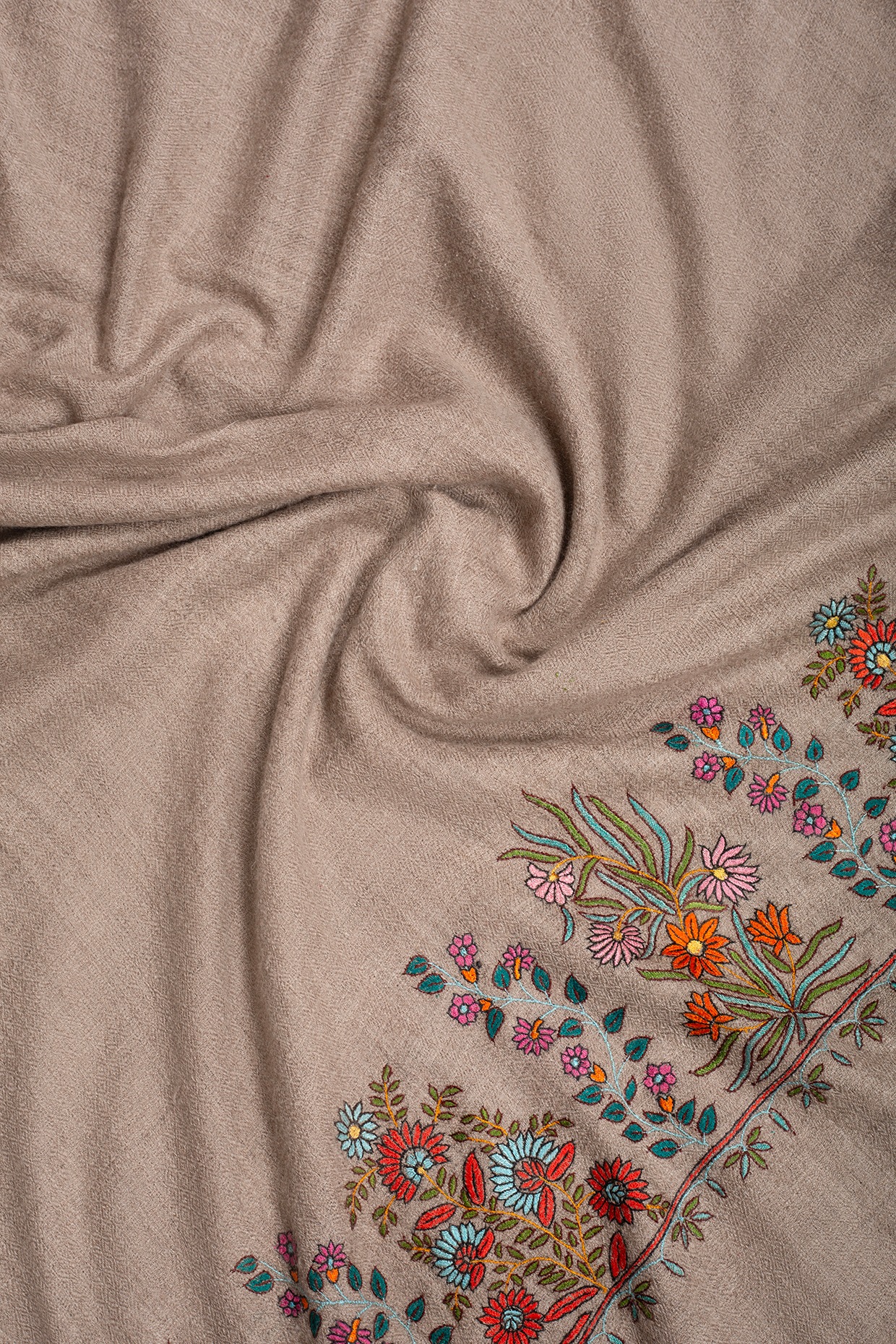 Pashmina/Shawl/Light Blanket cheapest Beige Colour Hand Embroidered