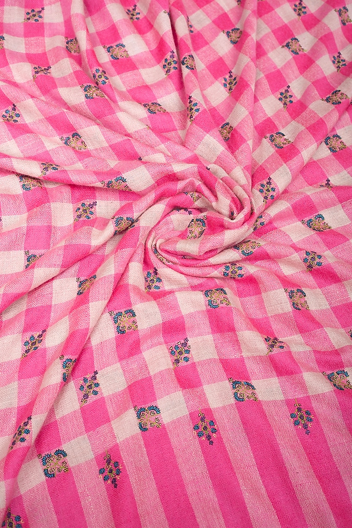 Pink Pashmina Hand Embroidered Shawl by Pashme`Ladakh at Pernia's Pop Up Shop