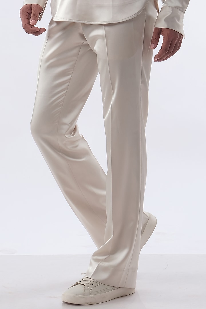 Golden Beige Velvet Hand Embroidered Tuxedo Set by Kommal Sood at Pernia's Pop Up Shop